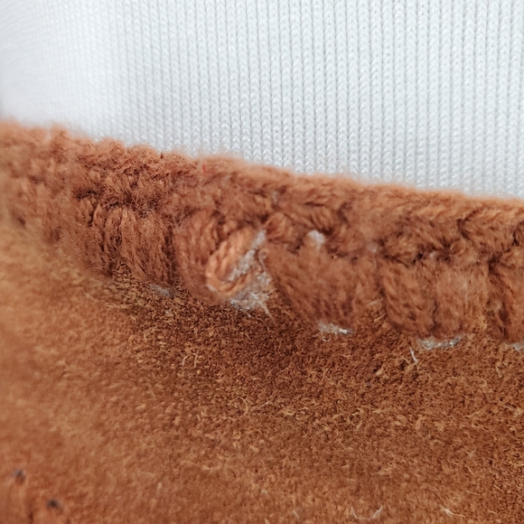 ✌️Vintage✌️1970's Leather/Suede and Crochet Vest and Skirt Set Festival Size S - Picture 15 of 17